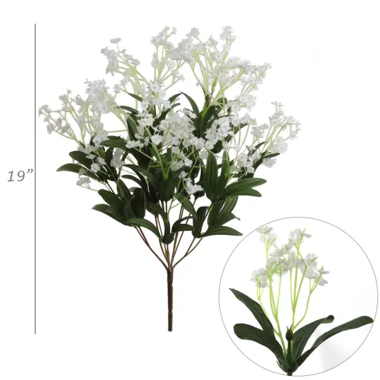 19-Inch White Gypsophila Bushes - 3-Pack with 12 Silk Sprays & Lush Foliage, Ideal for Centerpieces & Bouquets - All-Season Floral Decor, Floral Home by Artificial Flowers {2}
