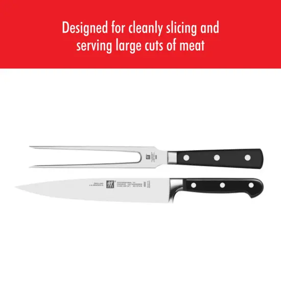ZWILLING Professional "S" 2-pc Carving Knife & Fork Set {3}