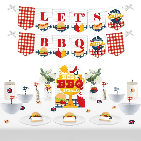 Big Dot of Happiness Fire Up the Grill - DIY Summer BBQ Picnic Party Cookout Signs - Snack Bar Decorations Kit - 50 Pieces {1}