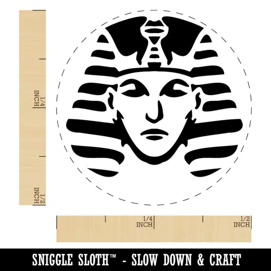 Ancient Egyptian Pharaoh with Crown Self-Inking Rubber Stamp Ink Stamper for Stamping Crafting Planners Orange {1}