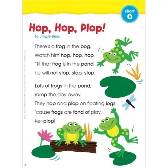Phonics Sing-Along Flip Chart: 25 Super Songs Set to Your Favorite Tunes That Teach Short Vowels, Long Vowels, Blends, Digraphs, and More! {5}