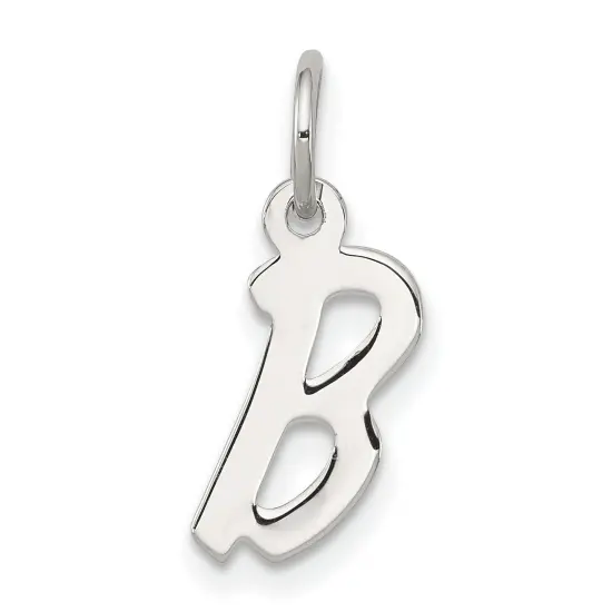 Sterling Silver Small Initial Letter B Charm Pendant Jewerly 19mm x 8mm {1}
