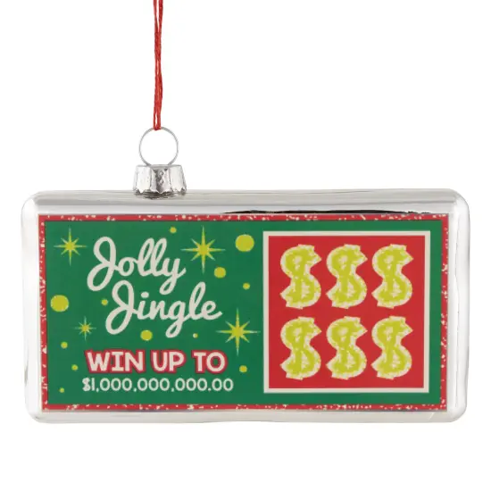 Northlight 4.5" Jolly Jingle Scratcher Glass Christmas Ornament Green {1}