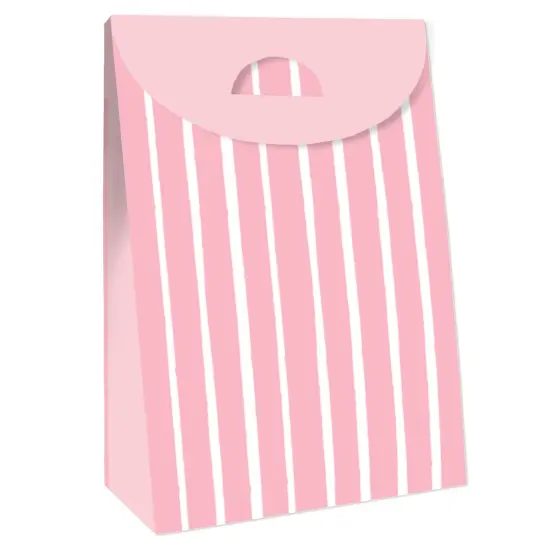 Big Dot of Happiness Pink Stripes - Simple Gift Favor Bags - Party Goodie Boxes - Set of 12 {4}
