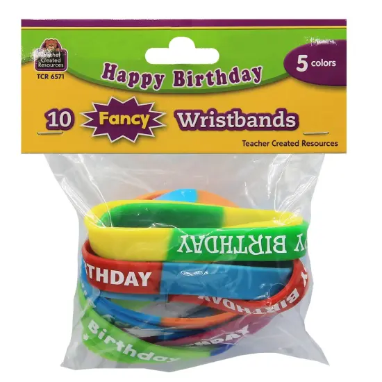 Happy Birthday Wristband Classroom Super Pack, 30 Per Pack, 2 Packs {4}
