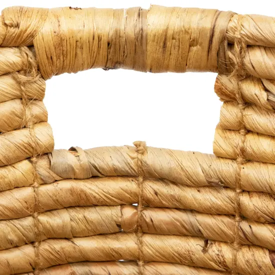 Northlight Set of 3 Bisque Woven Round Water Hyacinth Storage Baskets 13.75" Beige {6}