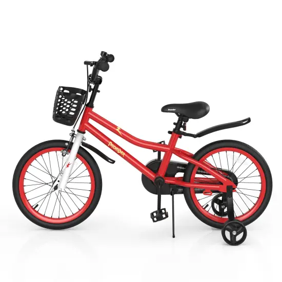18 Feet Kid's Bike with Removable Training Wheels Red {4}