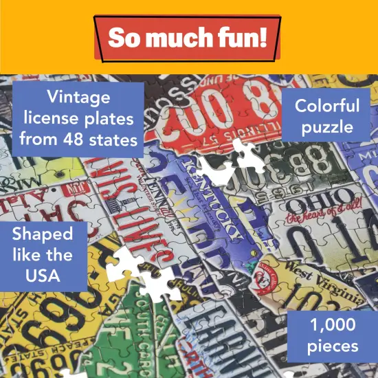 TDC Games USA License Plates Jigsaw Puzzle- 1,000 Pieces {3}