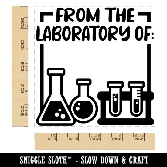 From the Laboratory of Science Scientist Chemistry Square Rubber Stamp for Stamping Crafting {1}