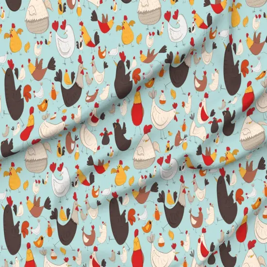 Various Fabrics by the Yard or Fat Quarter Animal Whimsical Illustrative Chicken Custom Printed Fabric by Spoonflower {6}