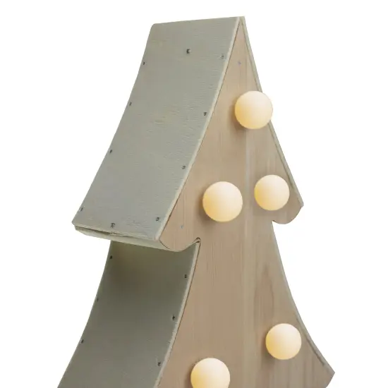 Northlight Lighted 3D Wooden Christmas Tree Decoration - 15" Beige {5}