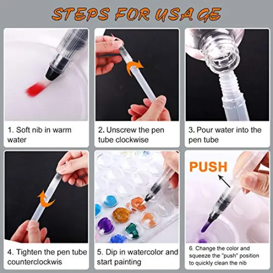Watercolor Paint Set, with a Watercolor Paint, 48 Color, a Brush and a Refillable Water Brush Pen. The Best Gift for Beginners, Children and Art Lovers. {4}