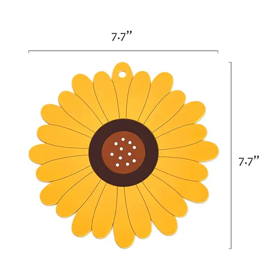 Wrapables Sunflower Coasters, Trivet Mats, Pot Holders for Cups, Drinks, Pots and Pans (Set of 2) Large {2}