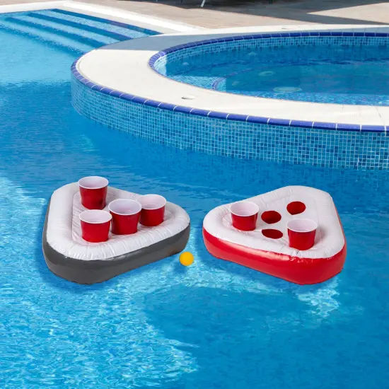Northlight Inflatable Floating Swimming Pool Pong Game Set - 17.75" White {3}
