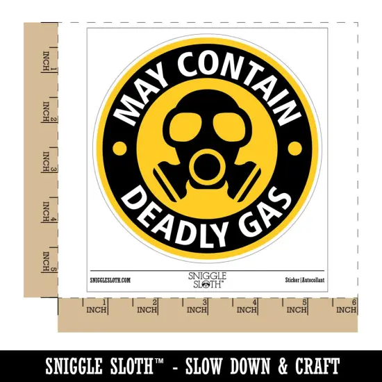 May Contain Deadly Gas Mask Fart Waterproof Vinyl Phone Tablet Laptop Water Bottle Sticker Set - 5 Pack {1}