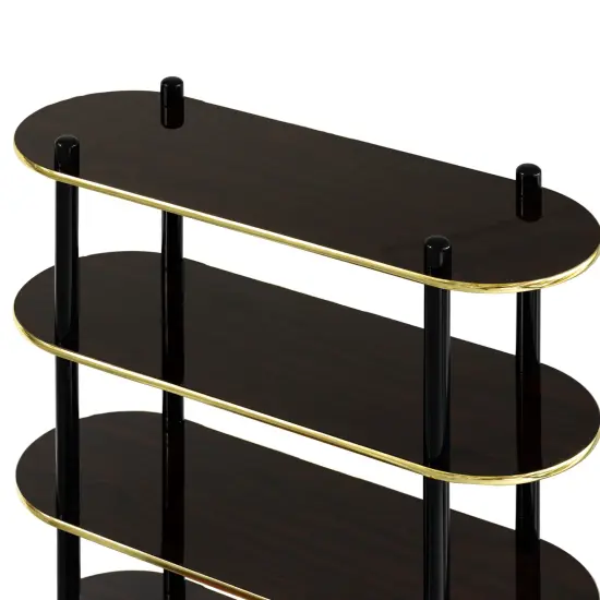 5 Tier Open Bookshelf, Contemporary Classic Modern Style Free Standing Wood Display Rack Unit for Collections,&nbsp;59" Height Etagere Bookcase Brown {5}