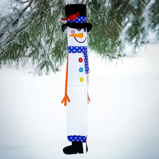In the Breeze Lil' Snowman 3D 40 Inch Windsock - Hanging Winter Decoration - Outdoor Holiday décor {3}