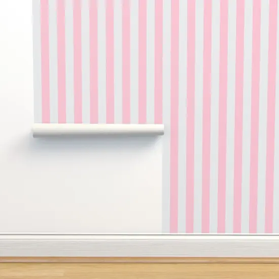 Peel & Stick Wallpaper 2FT Wide Preppy Stripe Coastal Nautical Grandmillennial Feminine Beach Custom Removable Wallpaper by Spoonflower {2}