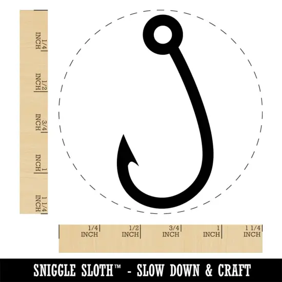 Single Barbed Fishing Hook Angler Fisherman Rubber Stamp for Stamping Crafting Planners {1}