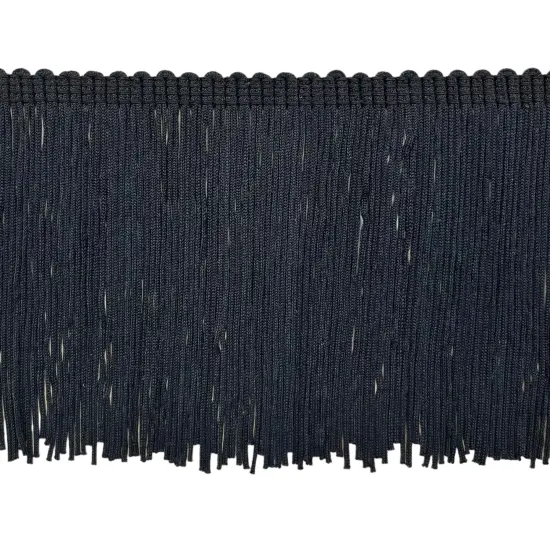 5 yards of 4" Stretch Chainette Fringe Trim | 5 yard cut Black {1}