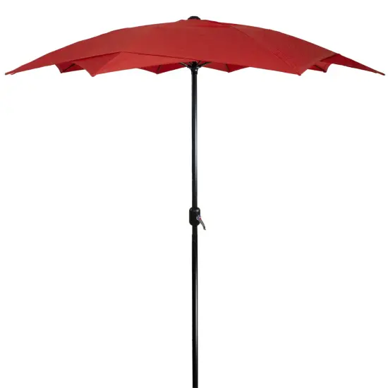 Northlight 8.85ft Outdoor Patio Lotus Umbrella with Hand Crank, Terracotta Orange {1}