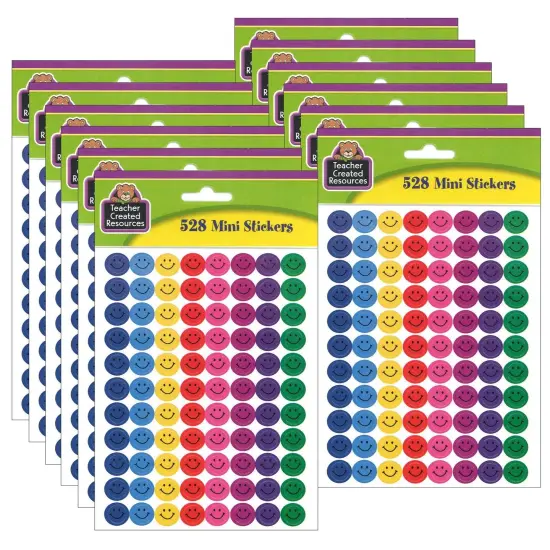 Happy Faces Mini Stickers, 528 Per Pack, 12 Packs {1}