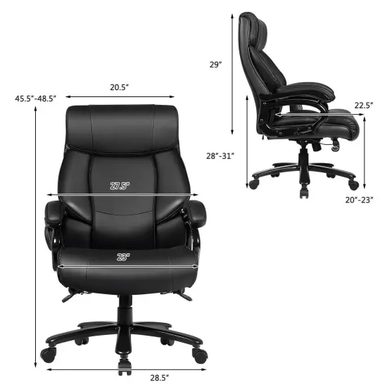 PU Leather Massage Office Chair with Thick Foam Cushion {4}