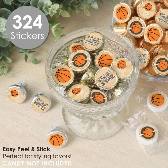 Big Dot of Happiness Nothin' but Net - Basketball - Baby Shower or Birthday Party Small Round Candy Stickers - Party Favor Labels - 324 Count {3}