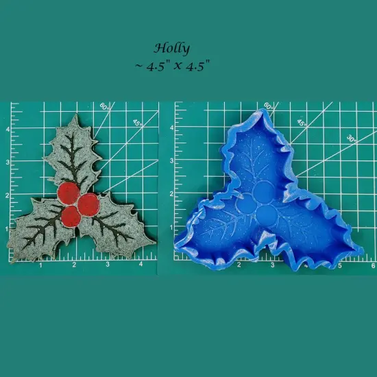 Christmas Holly Silicone Freshie Mold {1}