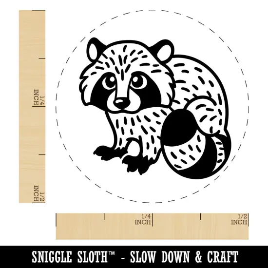 Baby Raccoon Woodland Animal Self-Inking Rubber Stamp for Stamping Crafting Planners Orange {1}