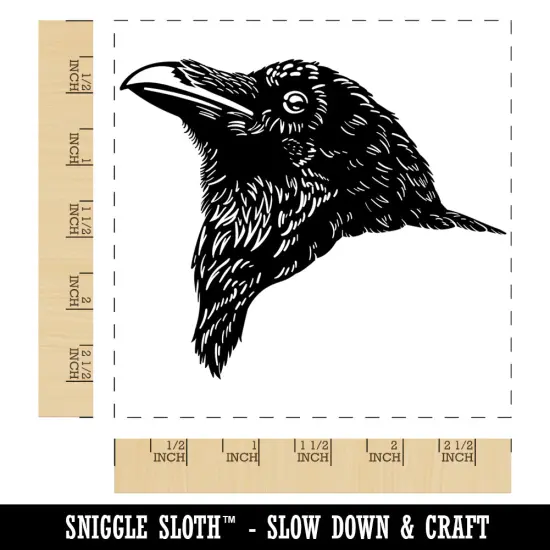 Realistic Crow Head Square Rubber Stamp for Stamping Crafting {1}