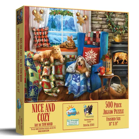 Sunsout Nice and Cozy 500 pc Christmas Jigsaw Puzzle 28503 {3}