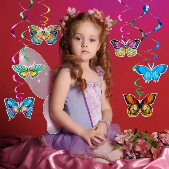 40 Pieces Butterfly Spring Hanging Swirl Summer Spring Party Hanging for Home Classroom Baby Shower Birthday Wedding Garden Themed Tea Party Decoration Supplies {6}