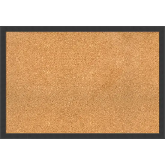 Mezzanotte Black Wood Framed Corkboard, Natural Cork {1}