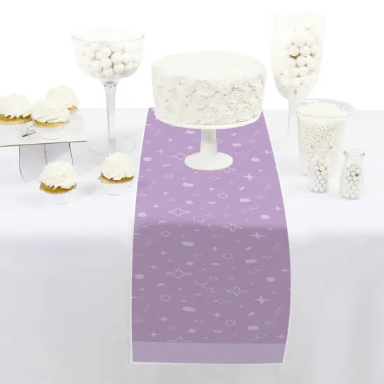 Big Dot of Happiness Purple Confetti Stars - Petite Simple Party Paper Table Runner - 12 x 60 inches {3}