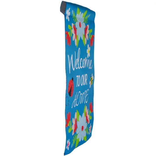 Northlight Welcome to Our House Outdoor Garden Flag - 12.5" x 18" Blue {5}