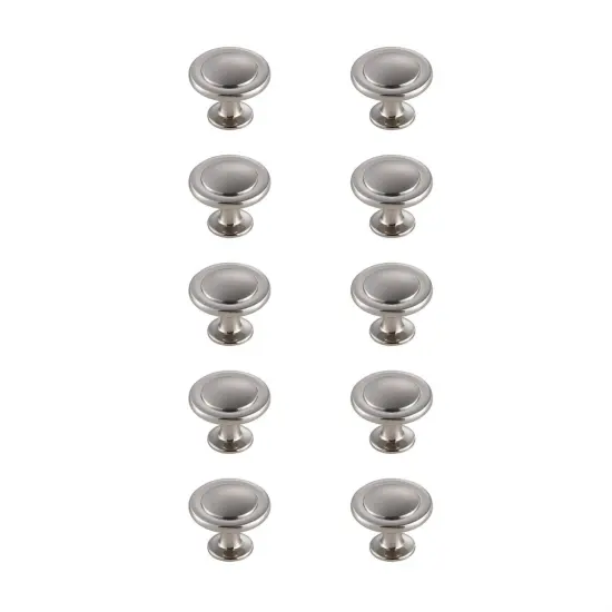Logyn 1.3" Diameter Brushed Nickel Mushroom Knob Multipack (Set of 10) {1}