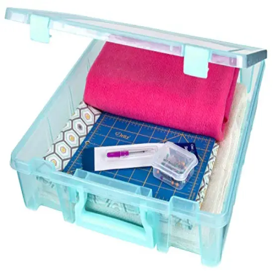 ArtBin 6955AA Super Satchel 1-Compartment Box, Art & Craft Organizer, 1-Pack, Translucent Aqua {6}