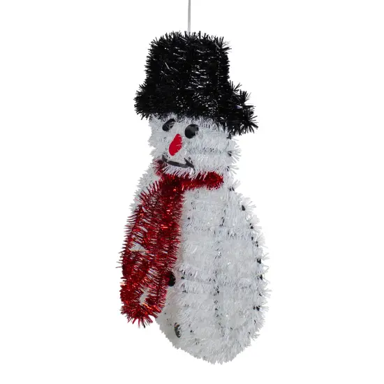 Northlight 19" Tinsel Snowman Christmas Window Decoration White {4}