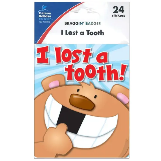 I Lost a Tooth Motivational Stickers, 24 Per Pack, 12 Packs {3}