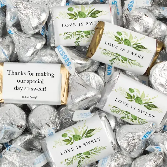 116 Pcs Wedding Candy Favors Hershey's Miniatures & Kisses - Botanical {1}