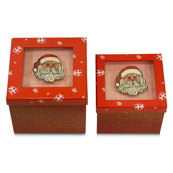 Value Pack of 6 Gift Box Sets with Decorative Santa Applique/Patch {1}