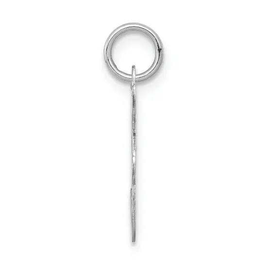 14K White Gold Polished Fancy Initial Letter F Charm Jewerly 20mm x 11mm {3}