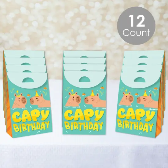 Big Dot of Happiness Capy Birthday - Capybara Gift Favor Bags - Party Goodie Boxes - Set of 12 {3}