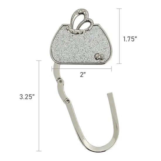 Wrapables Stylish Purse Hook Hanger, Foldable Handbag Table Hanger, Silver Handbag {6}