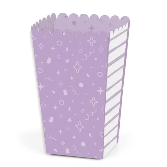 Big Dot of Happiness Purple Confetti Stars - Simple Party Favor Popcorn Treat Boxes - Set of 12 {1}