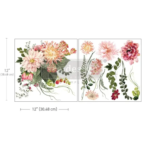 Prima Marketing Re-Design Maxi Transfers 12"X12"-My Favorite Dahlia {1}