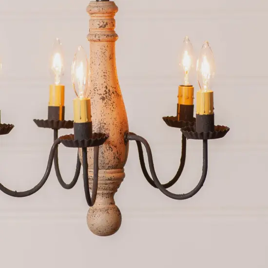 Bed and Breakfast Chandelier in Hartford Black with Red Stripe {4}