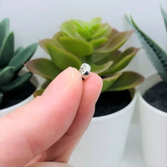 4, 20 or 50 Pieces: Small Silver Evil Eye Spacer Beads {4}