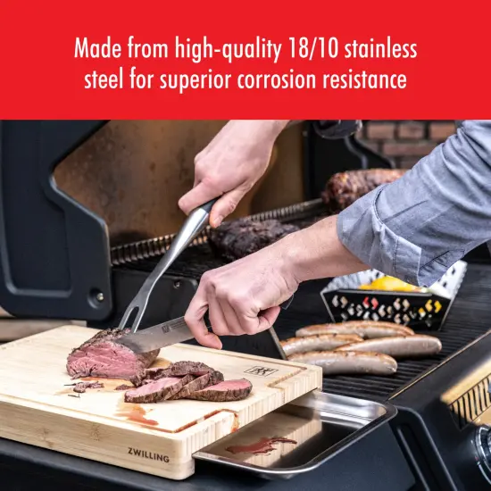 ZWILLING BBQ+ 16-inch Triple-Rivet Stainless Steel Grill Meat Fork {4}